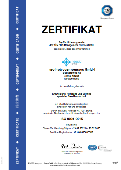 ISO9001:2015 Zertifkat