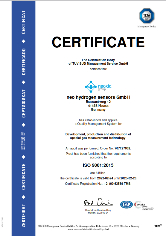 ISO9001:2015 Zertifkat